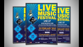 How to create a live music festival poster design in illustrator
