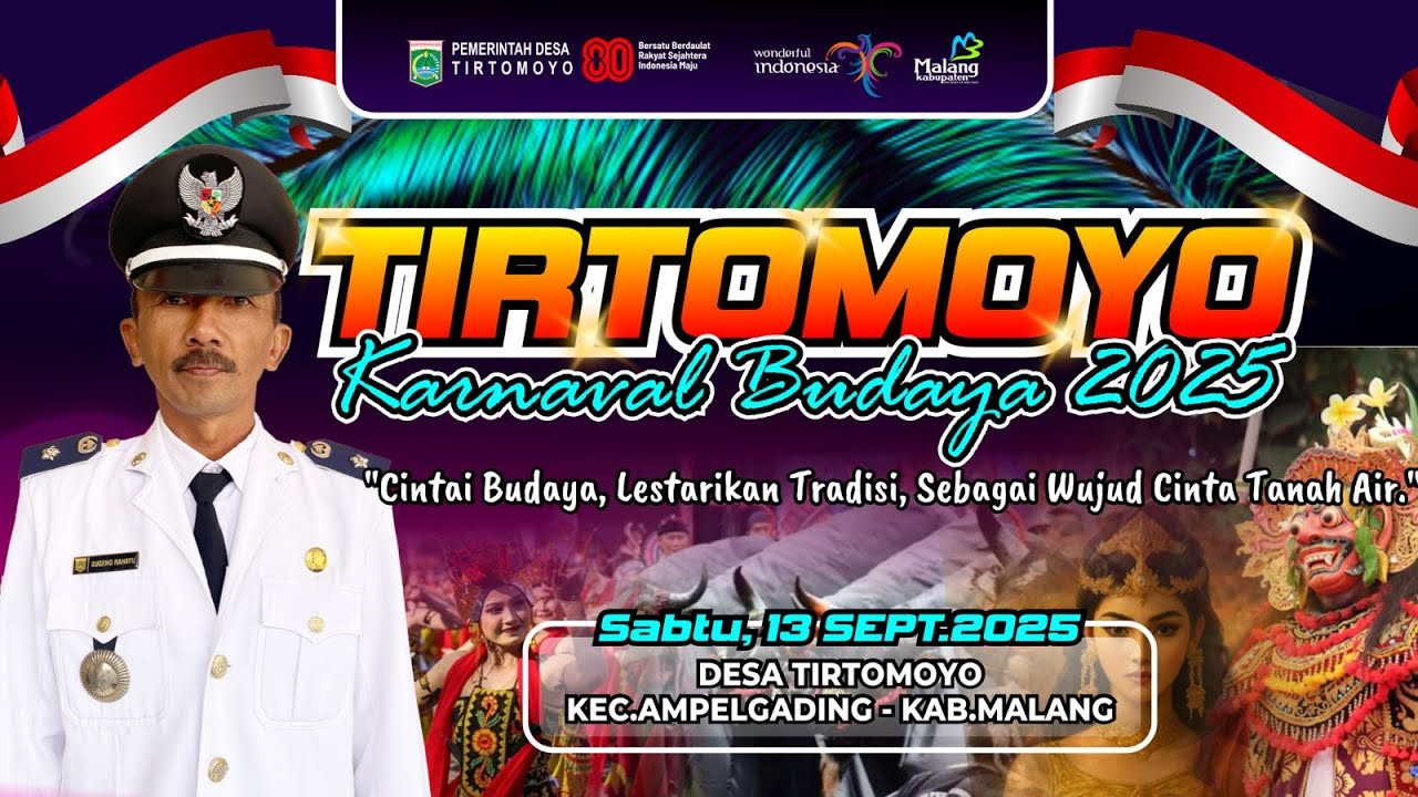 🔴live KARNAVAL BUDAYA 2025  dlm Rangka HUT RI ke - 80 , DESA TIRTOMOYO KEC.AMPELGADING KAB.MALANG
