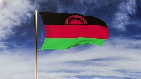 4K Malawi flag waving in the wind. Green screen, alpha matte. Loopable animation Stock video