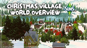 World Overview of the POPULATED Christmas Village - Sims 3