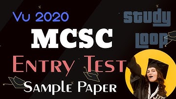 MSCS Entry Test Sample 2022 VU