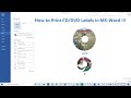 How to Print & Design CD/DVD Labels in MS-Word !!!