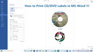 How to Print & Design CD/DVD Labels in MS-Word !!!
