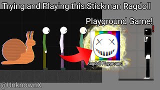 Playing this new stickman ragdoll playground game for the first time! screenshot 2