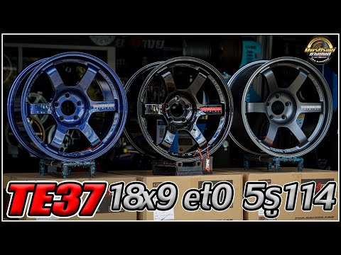 รีวิวล้อ TE37suv 18x9 et0 5รู114.3 งานAtomic สีน้ำเงินเงาหยอดเงิน ดำเงาหยอดแดง เทากันด้านหยอดเงิน