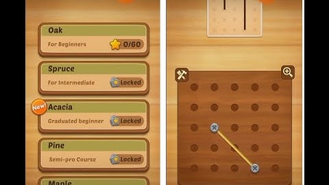 Line Puzzle String Art - Basic - Oak - Level 1 To Level 10