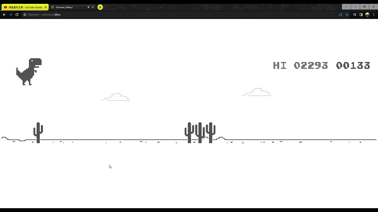 End of game Chrome Dino Game!! 