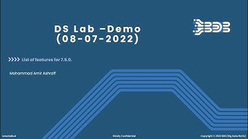 BDB 7.5 - DS Lab Features