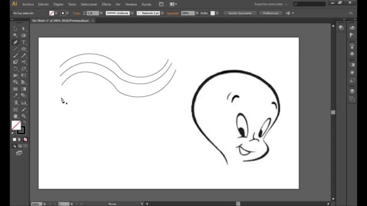 Dibujo con Herramienta Pluma en Illustrator - YouTube