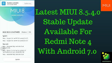 MIUI 8.5.4.0[Nougat] update for Redmi Note 4