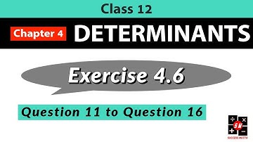 Chapter 4 | Determinants | Exercise 4.6 | Q11 to Q16 | Class 12 Maths | NCERT