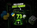 pick lucky number in #python #coding #codingforbeginners #pythonprojects #correctcoding