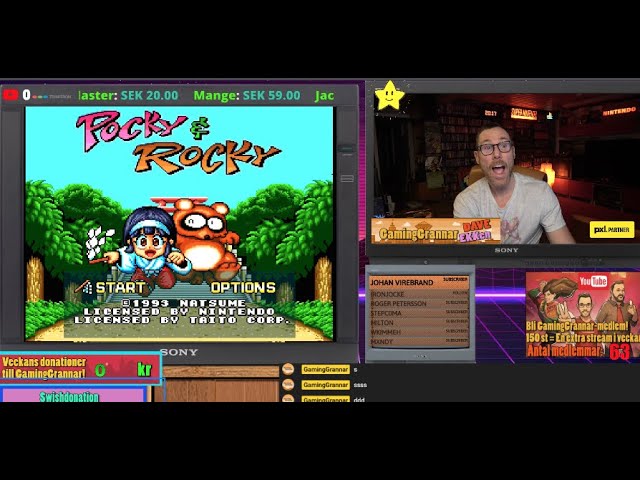 GamingGrannar Livestream! DAVE spelar Pocky & Rocky till SNES