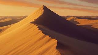 Wind Swept Golden Sand Dunes Sunset Loop 4K
