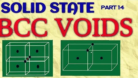 SOLID STATE PART 14;  VOIDS IN BCC