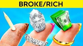 CRAZY ROOM MAKEOVER CHALLENGE || Rich VS Broke Situations By 123 GO! LIVE