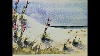 How to Paint Sand Dunes and Flowers in Watercolor -  with Chris Petri