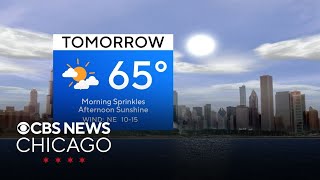 Passing sprinkles possible Saturday night in Chicago, sunny and cool Sunday