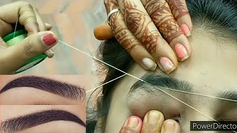 सीखिए आइब्रो को शेप देना/धागे से कैची कैसे बनाएं/how to do threading at home in hindi only 2 minutes