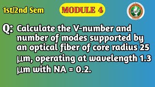 VTU Quantum Physics & Applications | V-Number & Number of Modes Numerical | Optical Fiber | Module 4