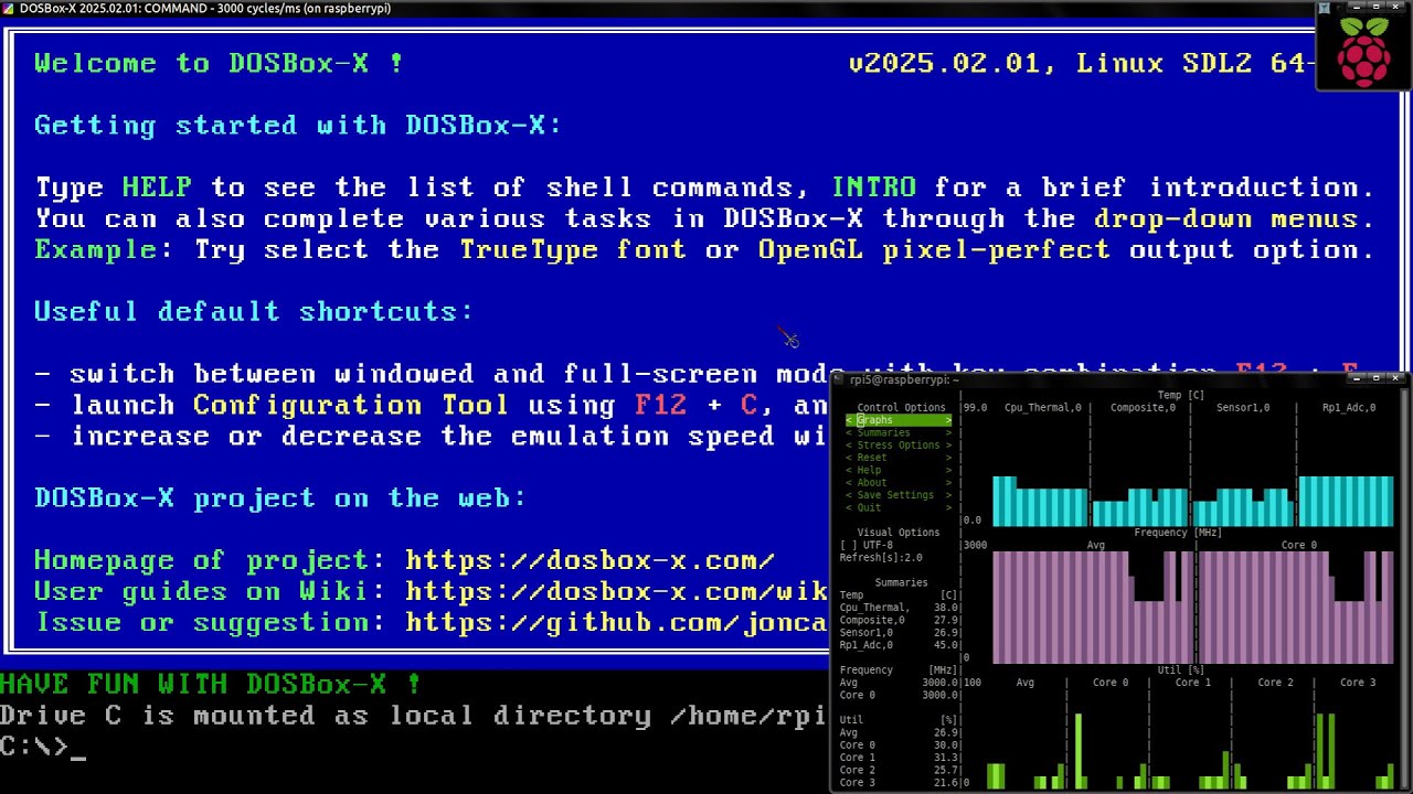 compiling dosbox-x 2025.02.01 on raspberry pi 5 8GB (arm64) {LINUX}