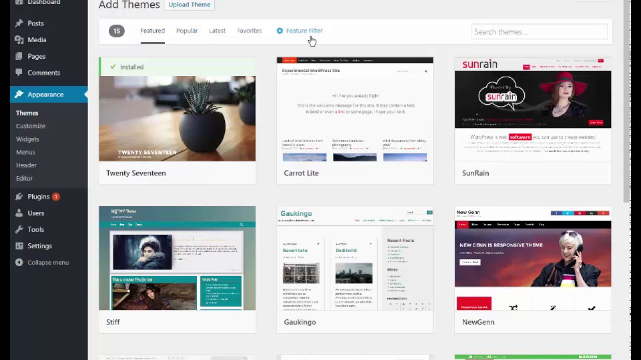 Installing and Activating Wordpress Themes - YouTube