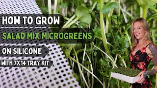 Grow Microgreens at Home: Easy Soilless Method with Silicone & 7x14 Tray Kit Salad Mix Microgreens