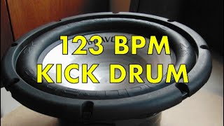123 Bpm Kick Drum Metronome, 123Bpm B Drum Thump, 4 On The Floor Kick, 123 Beats Per Minute Bombo