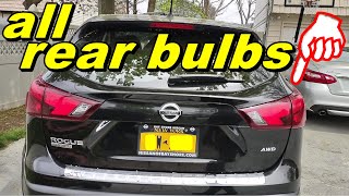 2014 2019 nissan rogue all rear bulbs replacement brake lights back up lights courtesy lights