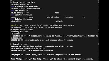 easy way to install MariaDB MySQL on Mac using HomeBrew