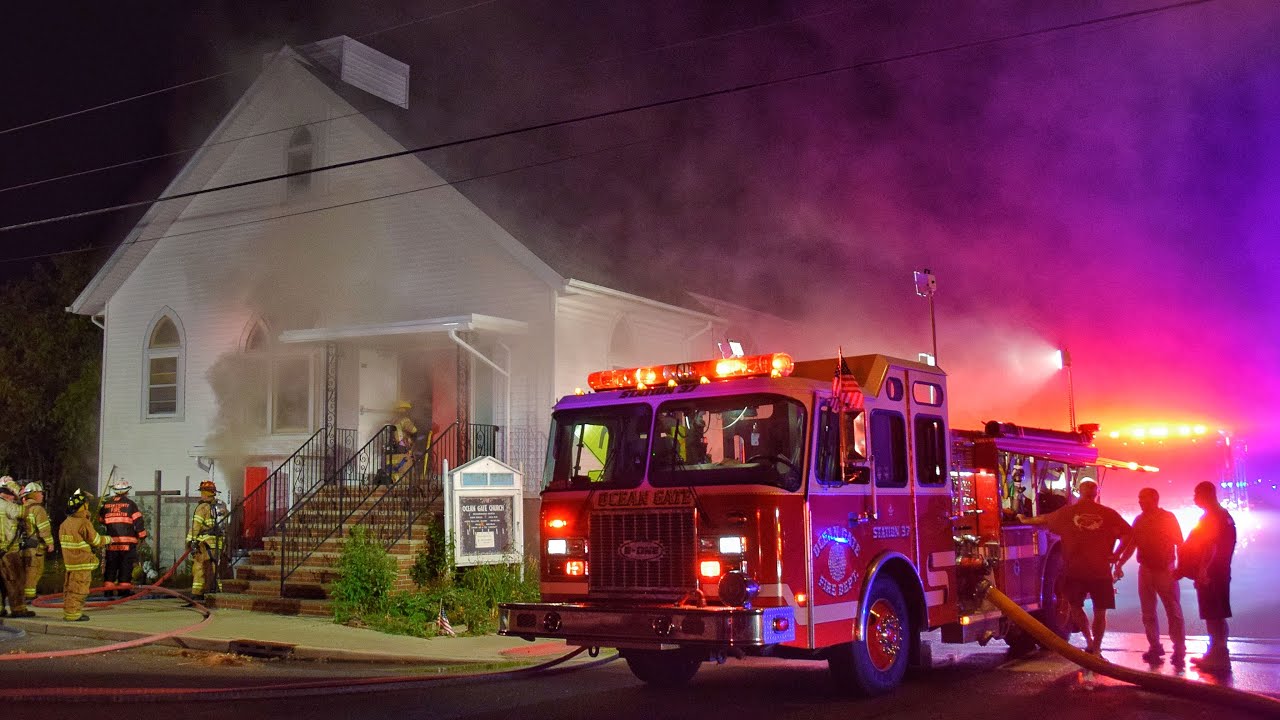 Ocean Gate Fire Department Working Church Fire E Bayview Ave 71422