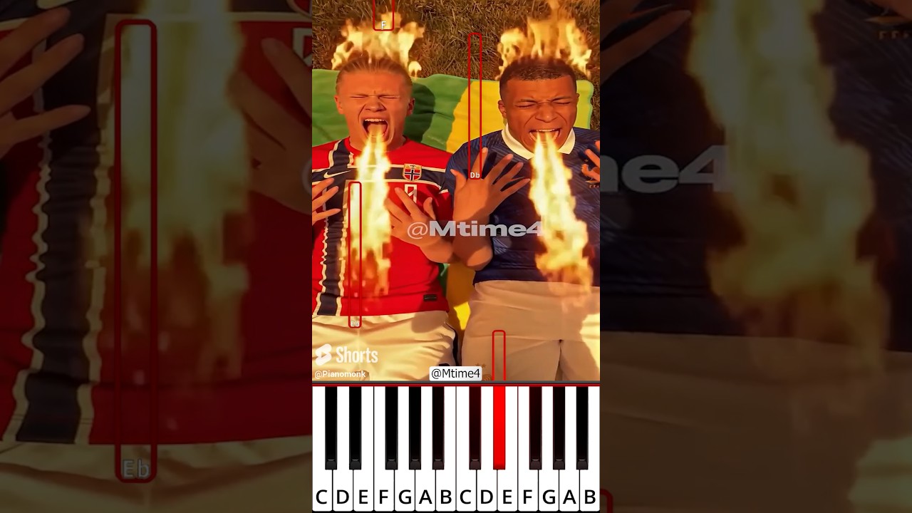 Haaland, Mbappé, Yamal and Vini vs One Umbrella ☂️😭 #worldcup (@Mtime4) - Octave Piano Tutorial