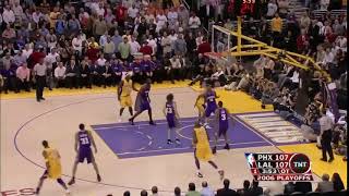 Kobe double pump fake, reverse pivot, fadeaway swish