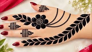 Very simple unique style mehndi design for back hand | new easy mehndi design 2026 | mehndi design screenshot 5