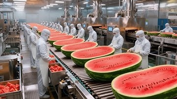 Inside a Modern Watermelon Factory: From Raw Watermelons to Pasteurized Juice (Full Process)