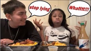 Soul Food MUCKBANG!! Story-time how we started dating|🚔