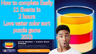 كيفية إكمال لعبة ألغاز فرز الألوان المائية Fast 11 Events Love 2023 screenshot 3
