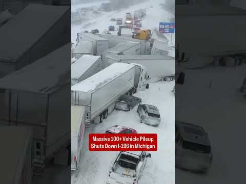 Massive pileup involving 100 vehicles has closed part of Interstate 196 in Michigan