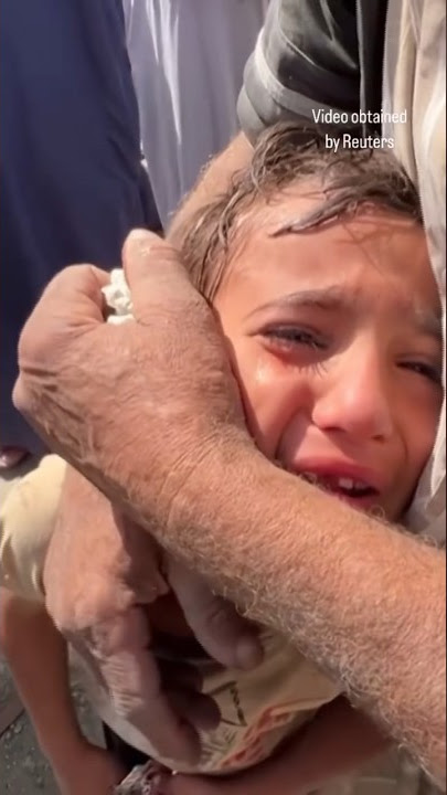 Palestinian boy cries for parents after Israeli airstrike in Gaza #shorts