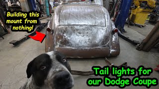 Building a taillight mount from scrap steel for our 1935 Dodge coupe