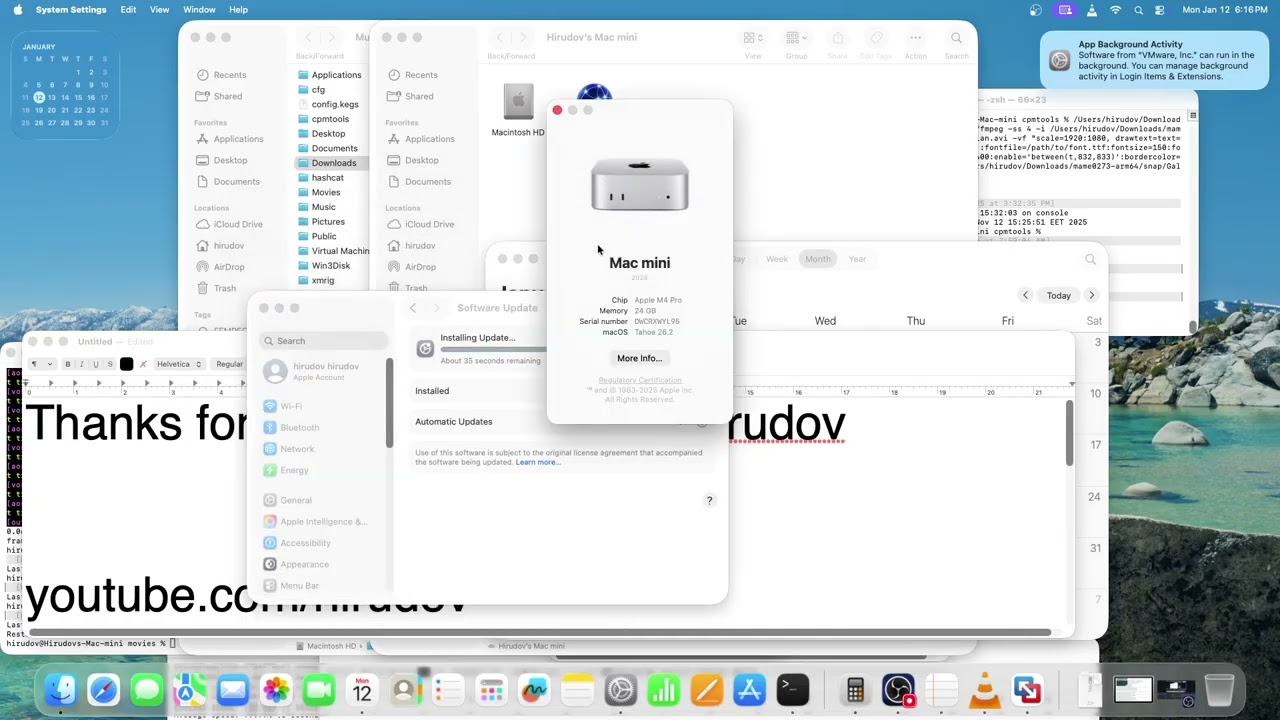 Update to macOS Tahoe 26.2 from macOS Tahoe 26.1 [Apple Mac] (2026) Apple {Mac mini M4 Pro 24 GB}