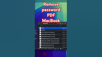 How to remove password of a pdf file on MacBook