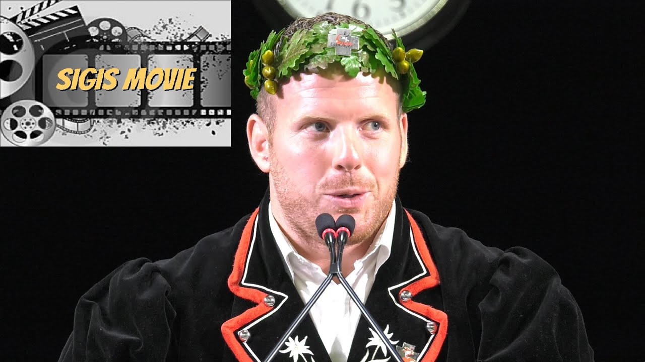 Matthias Glarner Schwingerkönig, Dankesrede in der Tennishalle Meiringen