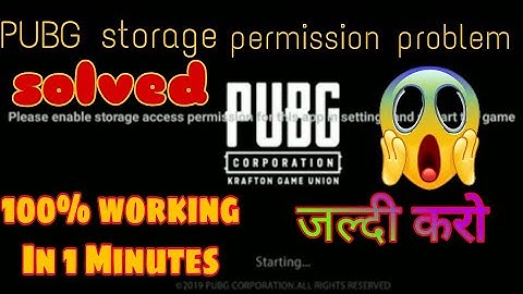 PUBG MOBILE Please Enable Storage Access Permission Problem Solution | PUBG Storage Permission Fix 💥