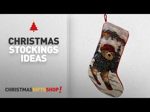Top Christmas Stockings Needlepoint Personalized: Christmas stockings with bear skiing can be