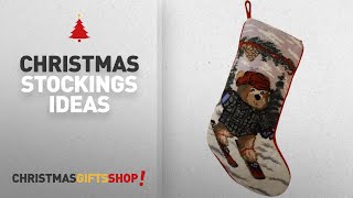 Top Christmas Stockings Needlepoint Personalized: Christmas stockings with bear skiing can be