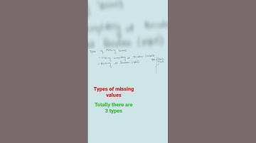 Types of missing values MCAR, MAR.