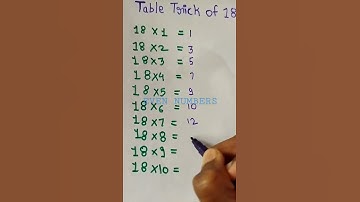 TABLE OF 18/ how to write table/table trick of 18/ table....