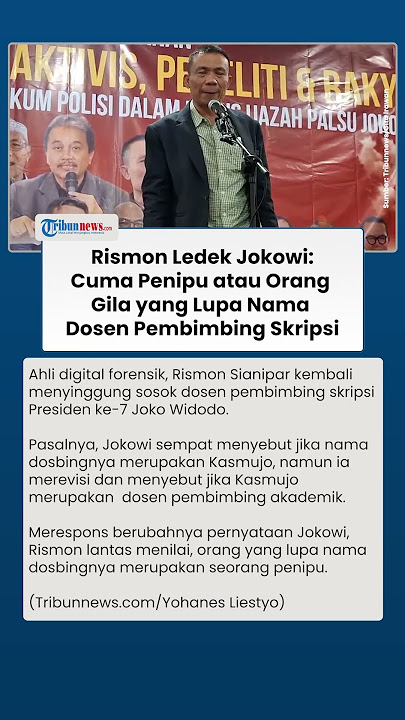 Ledekan Rismon ke Jokowi: Cuma Penipu atau Orang Gila yang Lupa Nama Dosen Pembimbing Skripsi