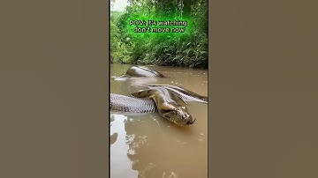 Giant Anaconda Surfaces in the Amazon! 😱🌴🐍